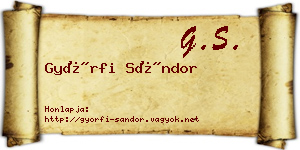 Győrfi Sándor névjegykártya